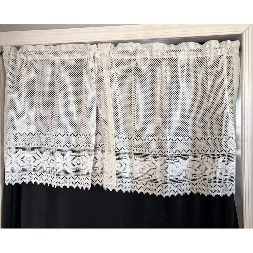 Crochet Lace Curtain Valance Panel 56